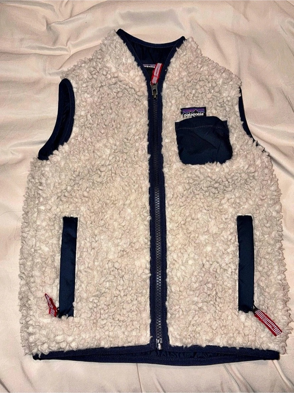 Patagonia Kids' Retro-X® Vest Cream & Blue Size 4T
